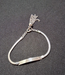 Vintage 1950s ELCO Sterling ID Bracelet With Tassel, Never Engraved