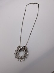 Sterling Van Dell Necklace With Clear Faceted AB Stones 15.5 Inches