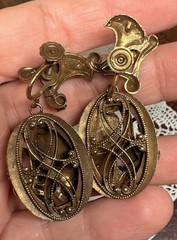 Antique 1920s Czech Egyptian Revival Filigree Eclectic Scarab RARE