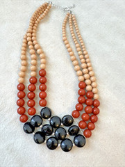 Vintage 1990s y2k Brutalist Modernist Necklace boho hippie career beaded Unique