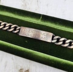 Vintage Napier 925 Sterling Silver ID Engraved Nameplate Curb Link Bracelet