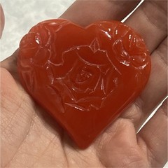 Vintage 1940s/1950s Carved Lucite Heart Brooch, AppleJuice Red Resin,Mid-Century