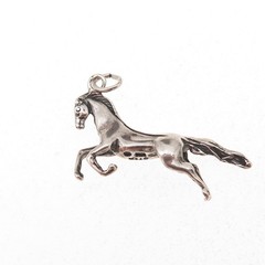 Wheeler Mfg. 925 Sterling Silver Vintage Horse Oxidized Charm Pendant