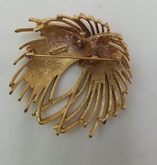Vintage Monet gold toned Knotted Rope Large Statement Estate Pin Brooch Jewelry