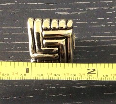 Vintage Gold-Tone Bold Metal Tube Square Clip-On Stud Earrings Statement Jewelry