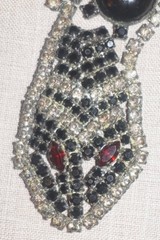 Vintage Art Nouveau Sterling Silver Collar Necklace with Black Onyx Cabochons