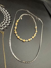 Lot of Five Vintage Necklaces Boho Beaded Wood Serpentine Prehnite Seed Beads