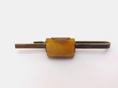 Soviet Vintage Tie clip Baltic Amber. USSR