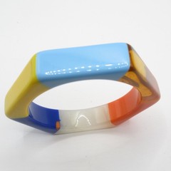 Hexagon Vintage Plastic Bracelet Colorful Bangle Bracelet 6 Sides