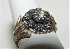 Antique Georgian 0.70CT (Est.) Rose Cut Diamond Filigree Ring 19K Gold S-7