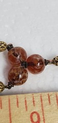1920s ART DECO ~ LOUIS ROUSSELET Glass & Plaited Leather PENDANT Y NECKLACE