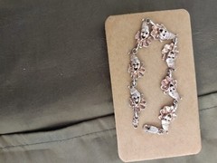Vintage Clowns (7) Sterling Sillver Bracelet 7 ” Good Quality 11 grms