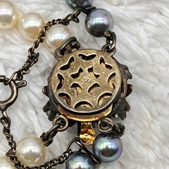 Vintage Majorica Faux Pearl Necklace 2 Strand Cream Oil Slick Box Papers 20″