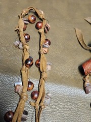 Vintage Bohemian-style Wrap Necklace Belt suede leather stone beads tassel