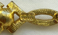 Vintage Mimi D’N Brooch Gold Tone Faux Pearl Edwardian Revival 2″ 1983