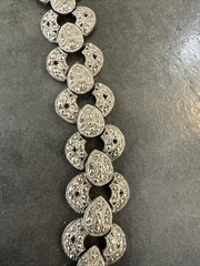 Vintage Silver Toned Necklace with Marcasite Stones Antique 20”