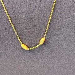 Napier Gold Tone Station Necklace Beaded Chain Minimalist 14–15 Inch
