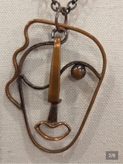 Vintage Rebajes Modern Kinetic Picasso Style Face Necklace
