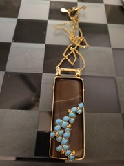 Vintage Sorelli Turquoise And Agate Statement Jewelry Set. 3 Piece Beautiful!