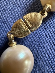Vintage Monet faux pearl purple beaded necklace – 36” In Length