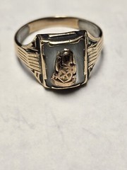 Vintage 19k Gold Sterling Jostens Ring With Gem