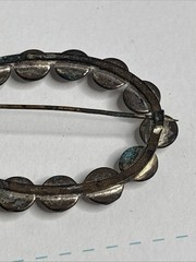 Vtg Ling Sterling Silver 925 Moonstone Brooch | 2″ x 2.5″ | 12 grams
