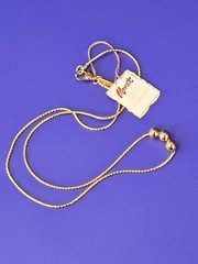 VTG Monet Gold Tone Bead Necklace NWT 15 Inch Rope Chain Minimalist 1980s Choker