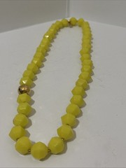 Vintage Kate Spade Faceted Beaded Necklace 32” in Bright Yellow Cut To The Chase