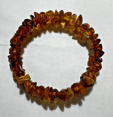Natural Baltic Golden Honey Amber Pebble Beads Wrap Memory Wire 8.4g Bracelet