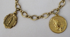Vintage 12k G.F. Chain Bracelet 6 3/4″ with 5 Mixed Theme Charms
