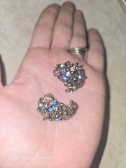 Vintage Hollycraft Twist On Earrings With Colorful Rhinestones 1950s