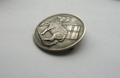 Vintage Large Moravian Seal Sterling Silver 1 1/4″ Brooch Pin 9.6 Grams