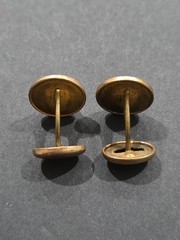 Rare Antique Enamel Purple Glass Cameo Portrait Gold Tone Cufflinks