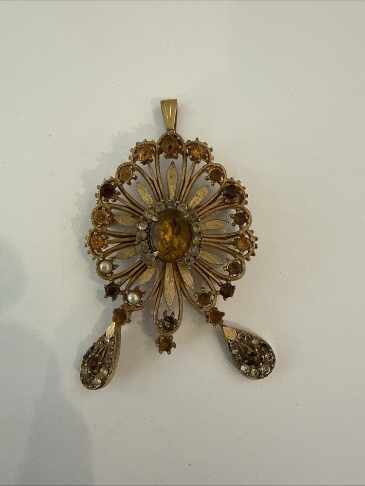 Vintage stunning Francois pin brooch MISSING RHINESTONE