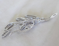 Estate 14K White Gold Bouquet Cluster Diamond Brooch -10.8 gms, 2.65 in, 1.52 ct