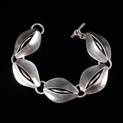 DGH Danish Scandinavian Sterling Silver Link Bracelet 925S Modernist 7.5″ 30g