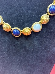 Rare Vintage Monet Nautical Set Rosette Link Collar Necklace & 7″ Link Bracelet