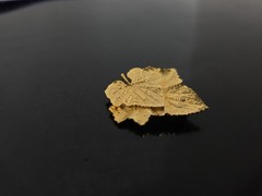 Vintage Ivy Leaf Eternal Life Symbol Brooch Gold Tone Metal Leaf Cast 1.5 Inch