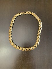 Vintage Krementz Gol Woven Linked Collar Chocker Style Necklace 17”