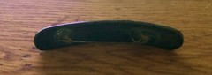 Vintage 3 x .5 Inches Bakelite Black/Gold Pin