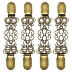 4PCS Hat Clips for Travel, Alloy Retro Cardigan Clip, Bronze