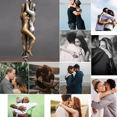 Lovers Couple Hug Pendant Necklace Romantic Love Charm Jewelry Gift for Her Him