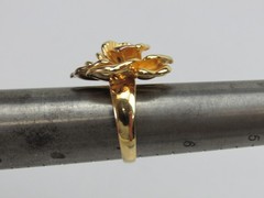 Ross Simons Sterling Silver Ring Gold Vermeil 3D Flower Vintage Size 7