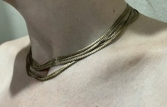 Gorgeous 12k Gold Filled Multi Chain Necklace 5 Strand Antique 15”