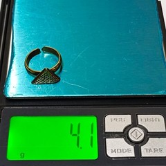 Handmade Egyptian pyramid ring, free size brass jewelry, ancient style gift