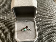 Vintage Sterling Silver Double Stone Ring Size 5