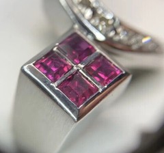 Square Cut Bypass Art Deco Style Ring 2 Ct Lab Created Ruby 14k White Gold Over