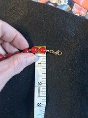 2 Vintage Jewelry MONET Red Lucite/Gold Metal Beads Necklaces