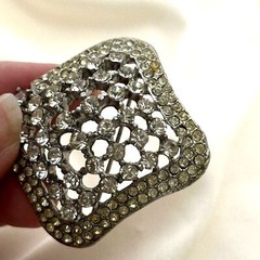 Vintage Rhinestone Encrusted Diamond Shaped Brooch
