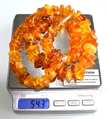 54gr RUSSIAN SOVIET BALTIC AMBER BEAD NECKLACE 琥珀 BRACELET STONE PENDANT EARRING